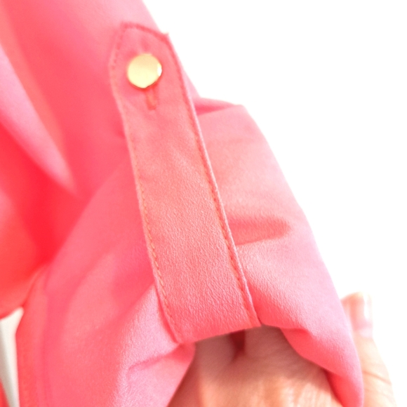 Premise Coral Button Down Career Blouse Size M. - Picture 4 of 8